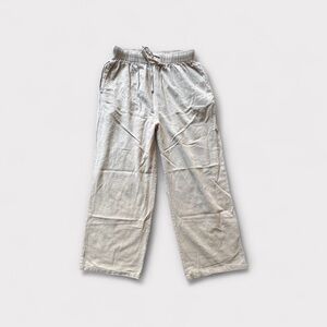 Beige Wide Leg Lounge Pants Size XS–S Drawstring Waist